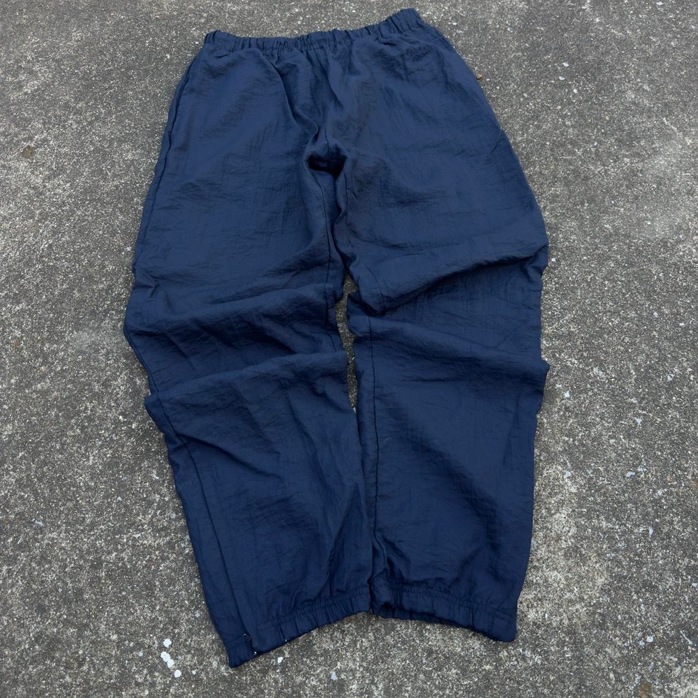 Vintage 90s Reebok Track Pants Gorpcore Windbreaker Navy Blue Large (c1)